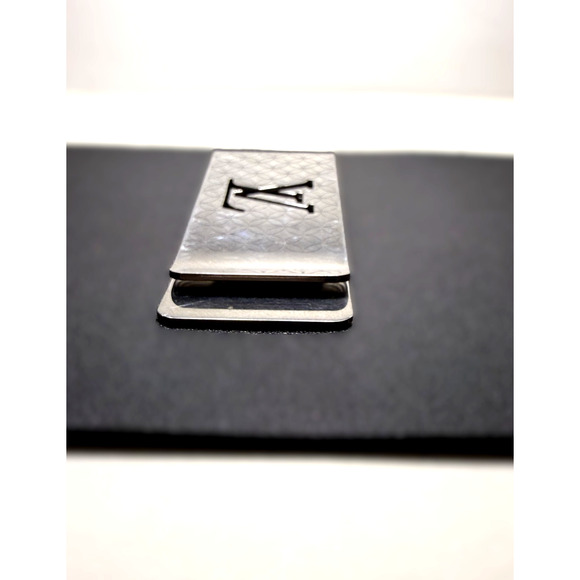 Louis Vuitton Silver Money Clip Champs Elysees Metal LV Logo and Dust Bag M65041 - Picture 3 of 6